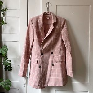 Double-Breasted Pink Blazer